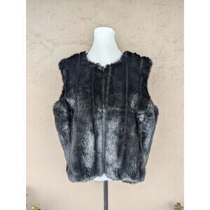 💜Rebecca Thomas Black Faux Fur Vest – XL – Made in USA